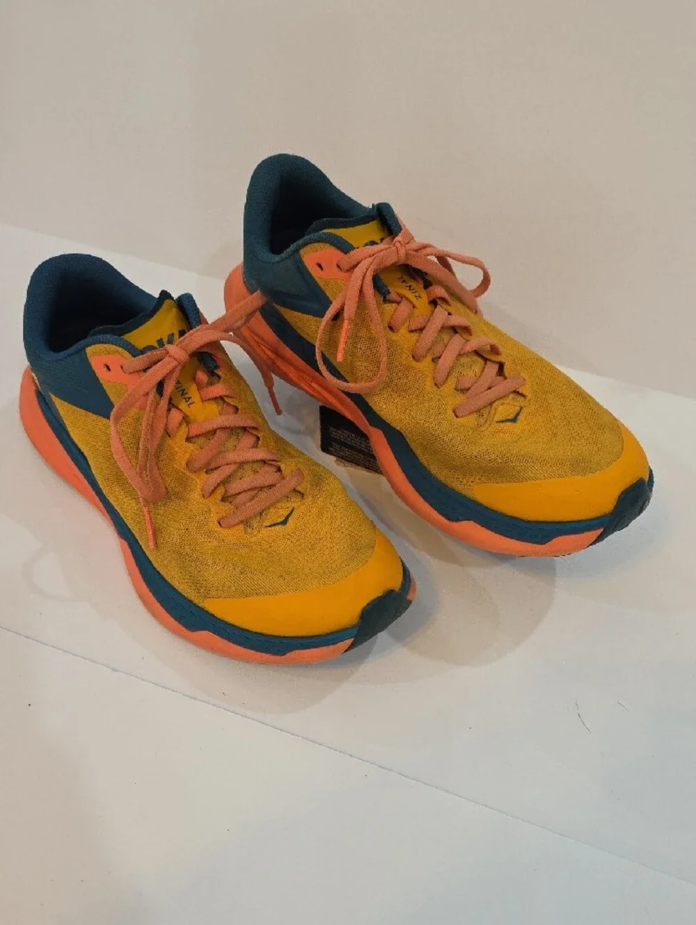 Hoka Zinal Women's Yellow, Teal & Coral Athletic Sneakers Size 9